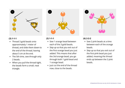 Beaded berry earings pattern (orange, cherry, raspberry, lemon) - earrings, bracelet and necklace - VERY easy visual step-by-step PDF-file