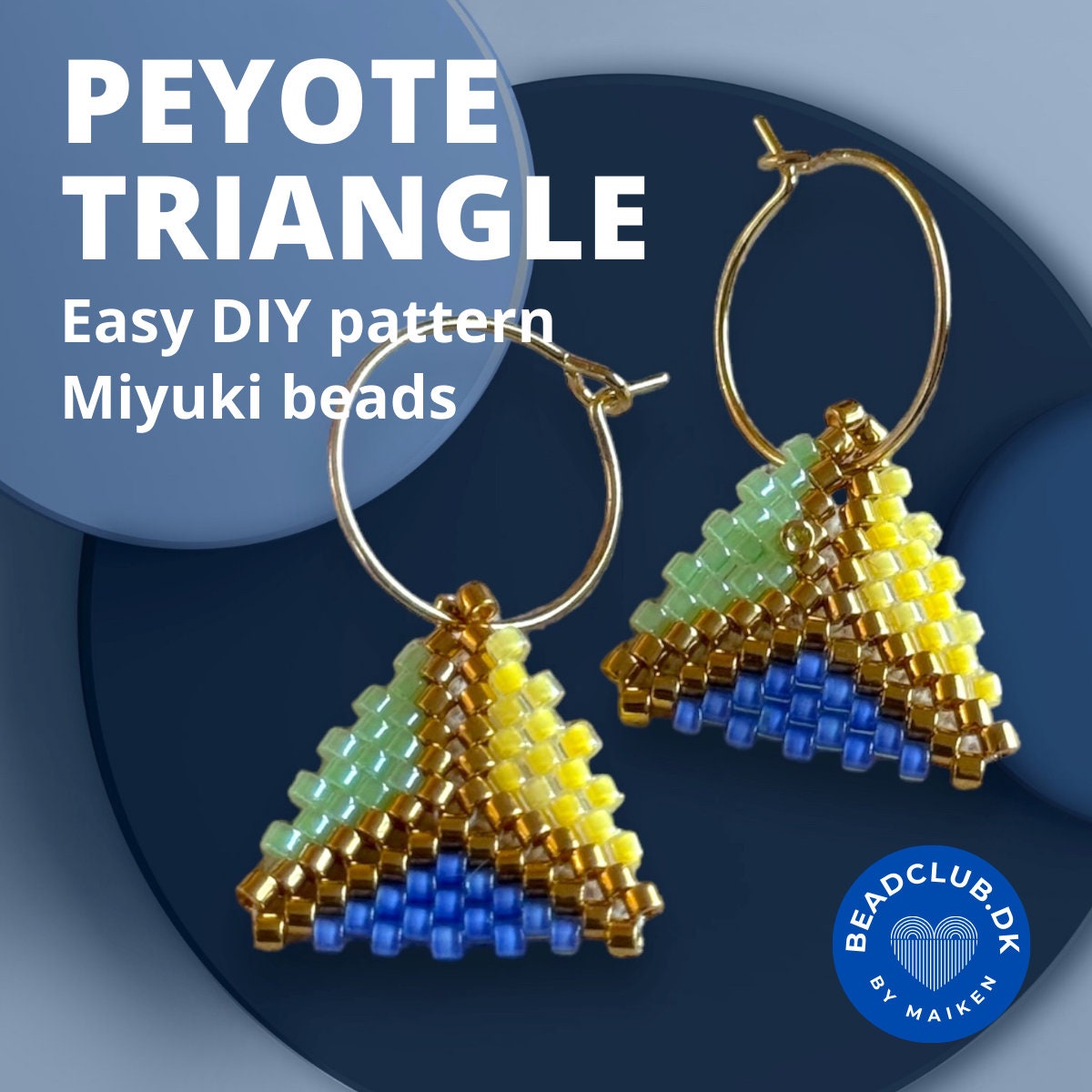 Beaded peyote triangle pattern - for earrings, bracelet and necklace - VERY easy visual step-by-step PDF-file