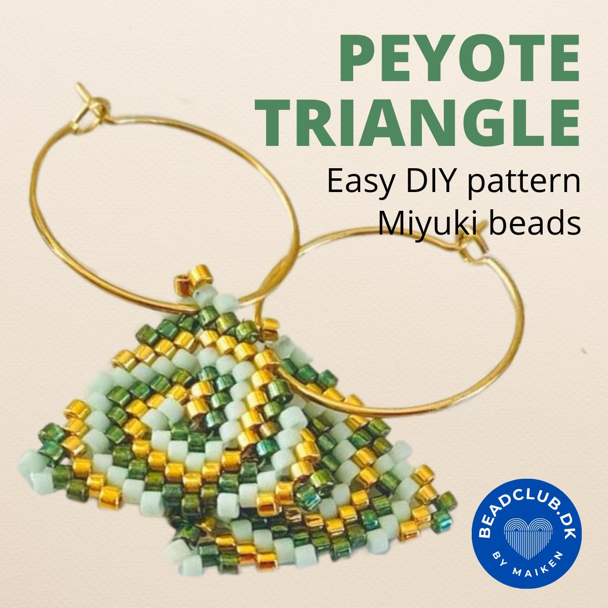 Beaded peyote spiral triangle pattern - for earrings, bracelet and necklace - VERY easy visual step-by-step PDF-file