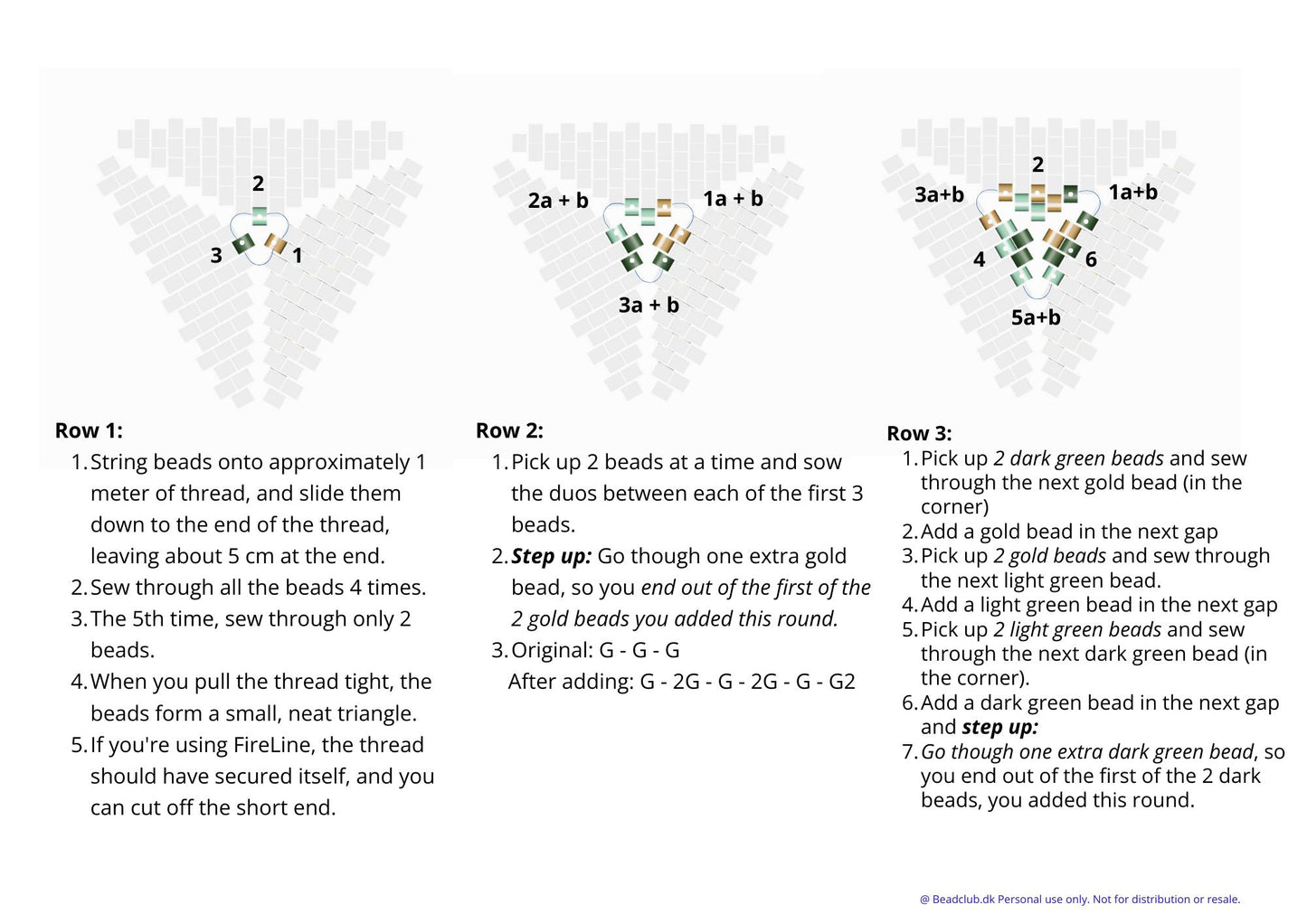 Beaded peyote spiral triangle pattern - for earrings, bracelet and necklace - VERY easy visual step-by-step PDF-file