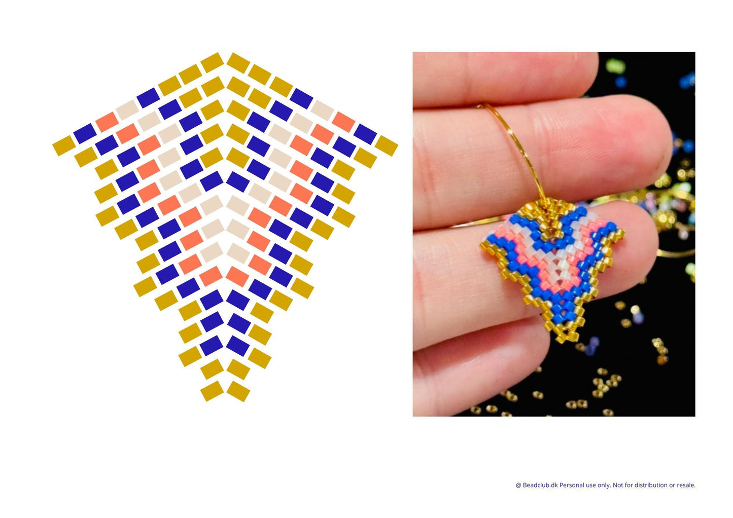 Beaded peyote arrow pattern - for earrings, bracelet and necklace - VERY easy visual step-by-step PDF-file