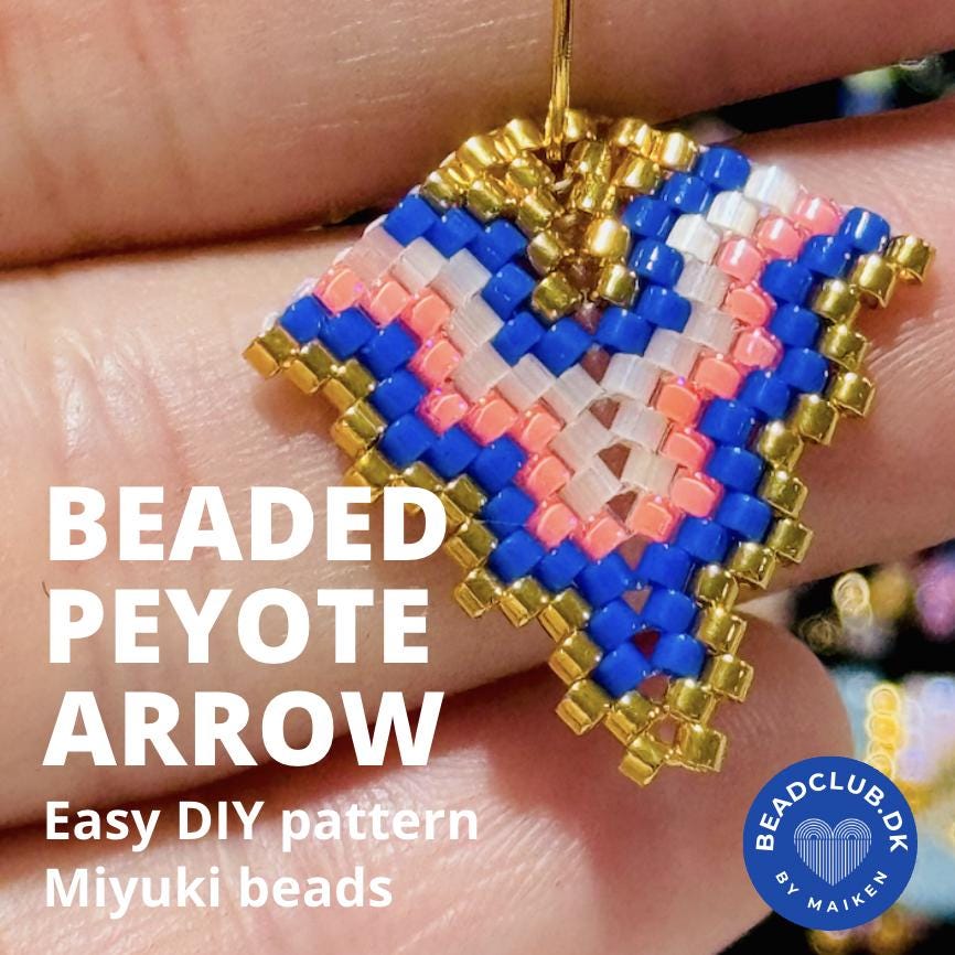 Beaded peyote arrow pattern - for earrings, bracelet and necklace - VERY easy visual step-by-step PDF-file