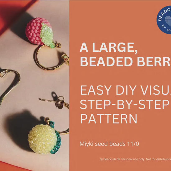 Large beaded berry pendant for earrings, bracelet and necklace - VERY easy DIY visual step-by-step PDF-file tutorial