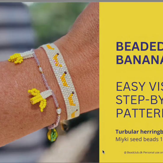 Beaded banana pattern and tutorial using Miyuki seedbeads 11/0